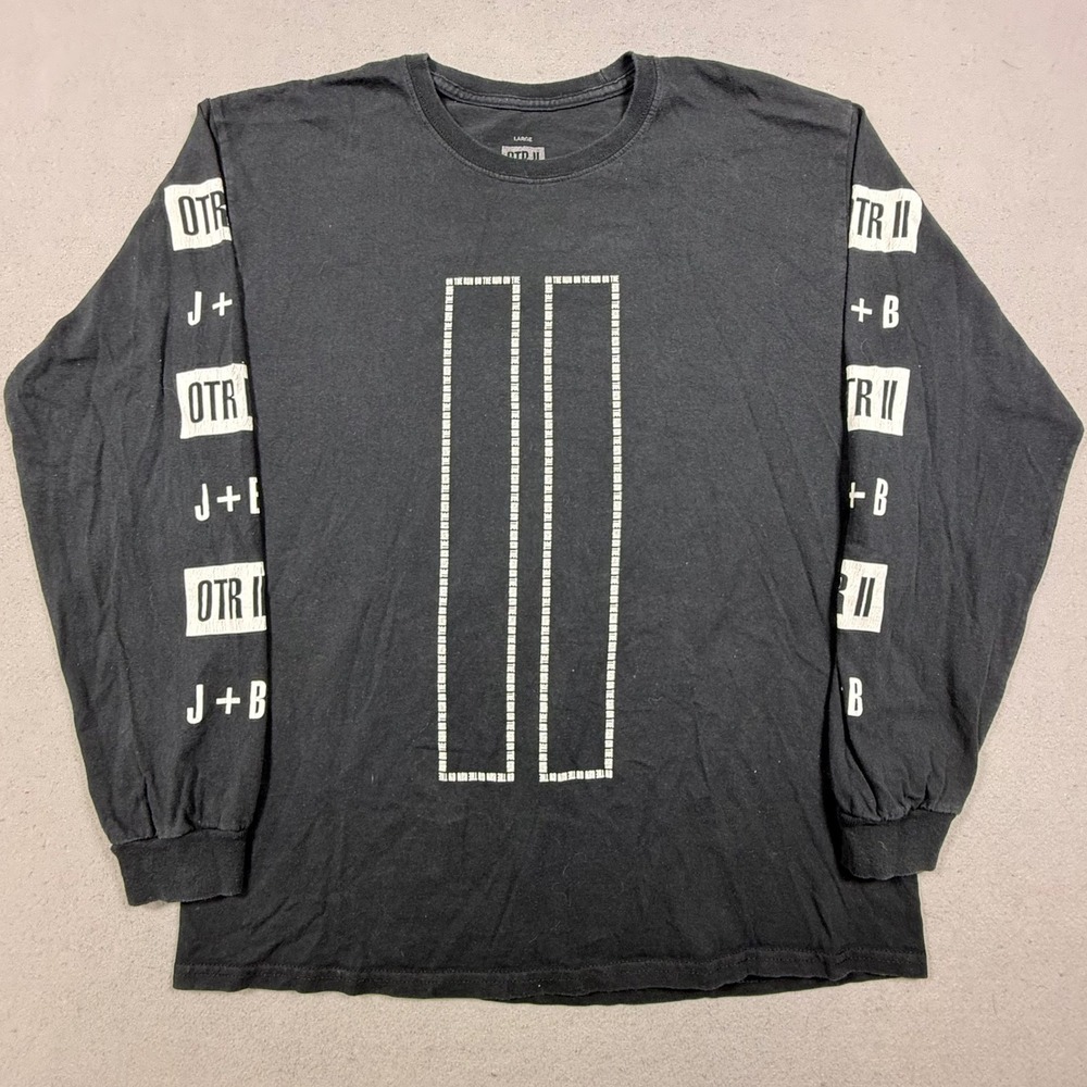 OTR II On The Run II Tour Long Sleeve Shirt Black Beyonce Jay-Z Concert Tee L
